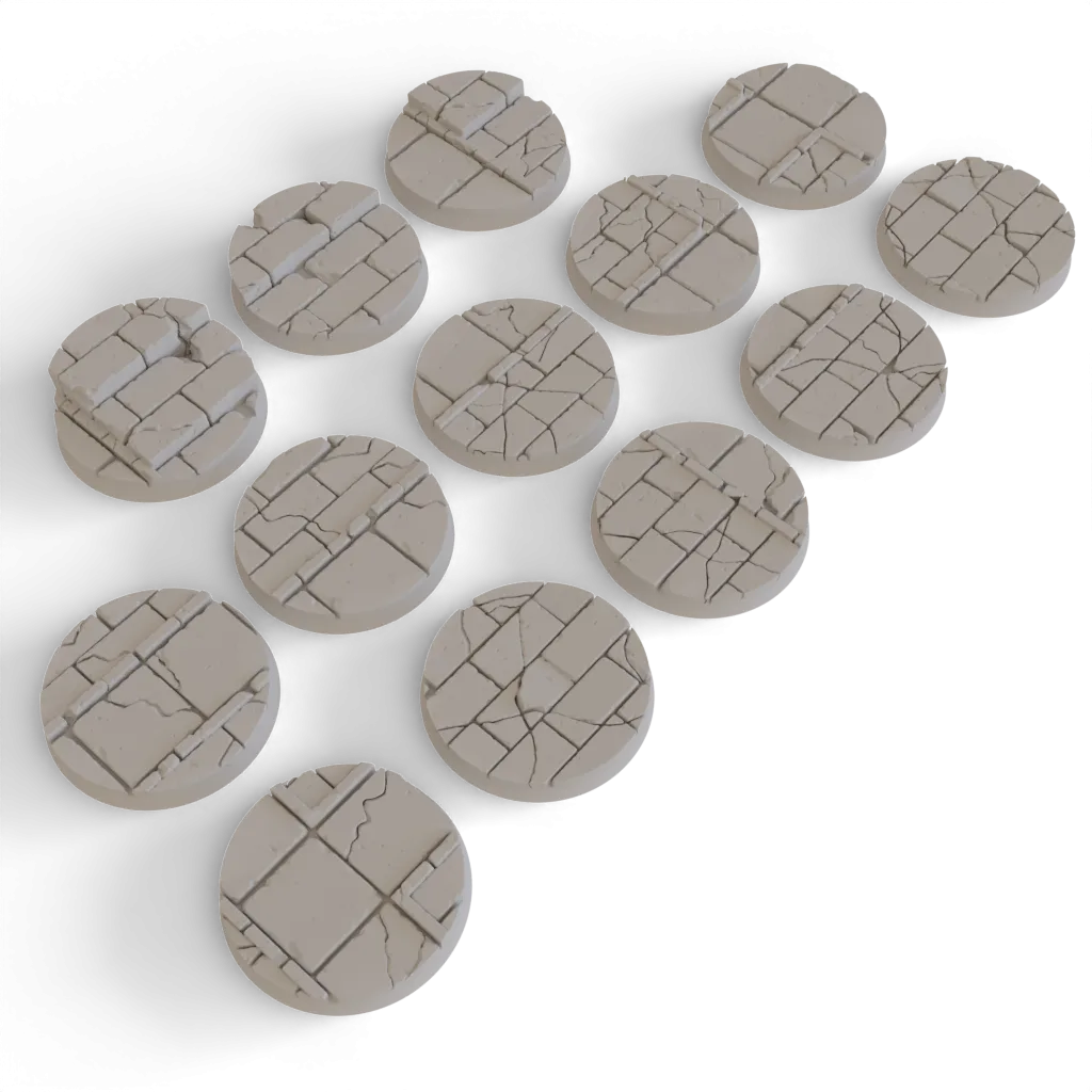 50mm Scenic Wargaming Bases - Stone Bricks & Slabs