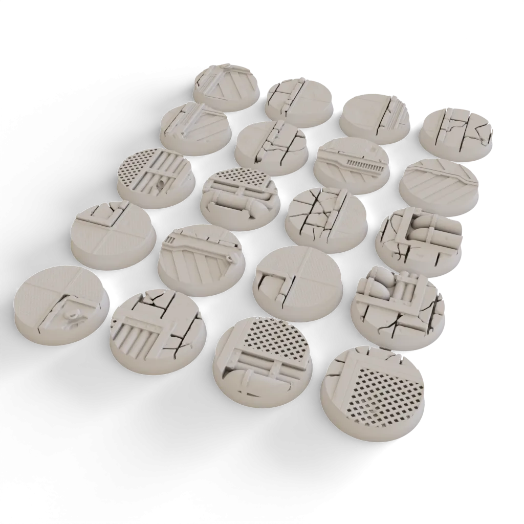 32mm Scenic Wargaming Bases - Industrial Themed