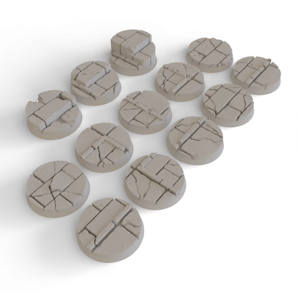 32mm Scenic Wargaming Bases - Stone Bricks & Slabs