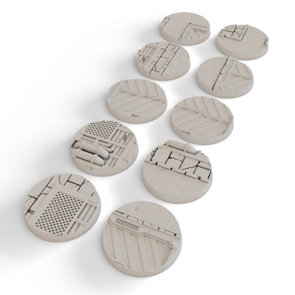 50mm Scenic Wargaming Bases - Industrial Themed