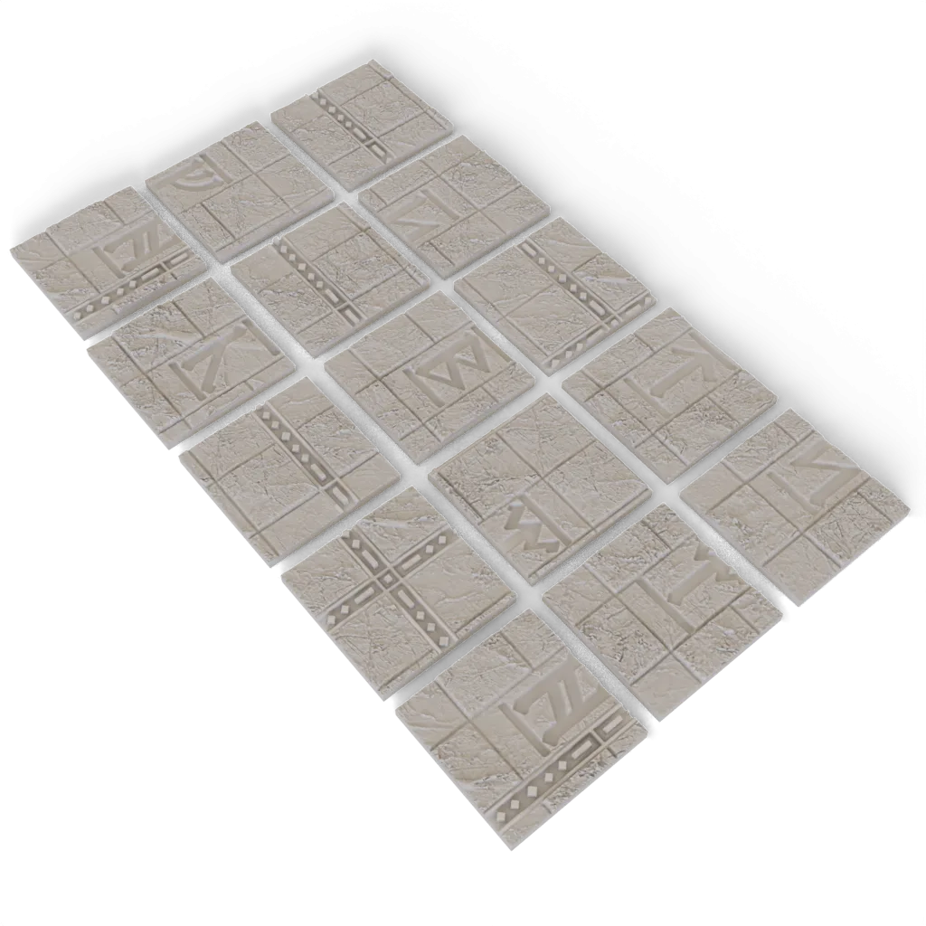 Dwarven Rune Base Toppers - for 25mm Square Bases
