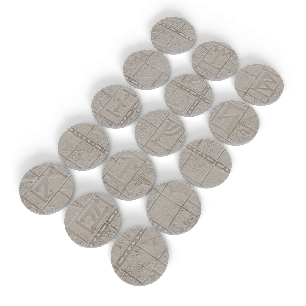 Dwarven Rune Base Toppers - for 25mm Round Bases